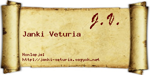 Janki Veturia névjegykártya